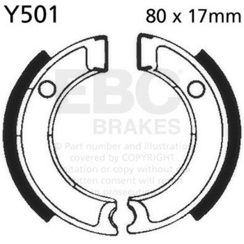 Plain モーターサイクル リプレイスメント ブレーキシューズ フロント左側用 EBC Brakes (イービーシーブレーキ)