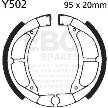 Plain モーターサイクル リプレイスメント ブレーキシューズ フロント左側用 EBC Brakes (イービーシーブレーキ)