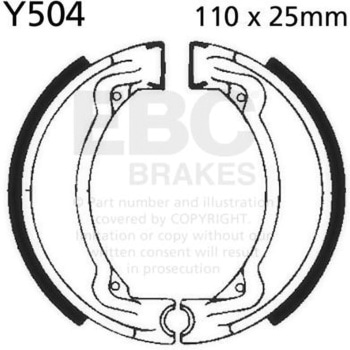 Plain モーターサイクル リプレイスメント ブレーキシューズ フロント左側用 EBC Brakes (イービーシーブレーキ)