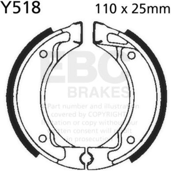 Plain モーターサイクル リプレイスメント ブレーキシューズ フロント左側用 EBC Brakes (イービーシーブレーキ)
