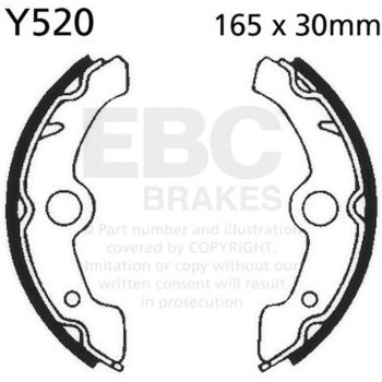 Plain モーターサイクル リプレイスメント ブレーキシューズ フロント左側用 EBC Brakes (イービーシーブレーキ)