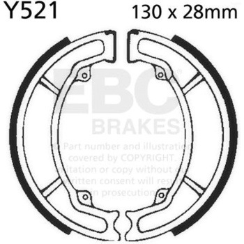 Plain モーターサイクル リプレイスメント ブレーキシューズ フロント左側用 EBC Brakes (イービーシーブレーキ)