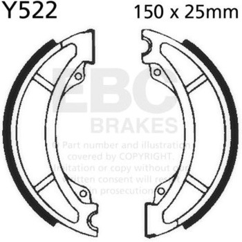 Plain モーターサイクル リプレイスメント ブレーキシューズ フロント左側用 EBC Brakes (イービーシーブレーキ)