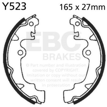 Plain モーターサイクル リプレイスメント ブレーキシューズ リア左側用 EBC Brakes (イービーシーブレーキ)