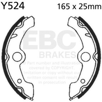 Plain モーターサイクル リプレイスメント ブレーキシューズ フロント左側用 EBC Brakes (イービーシーブレーキ)