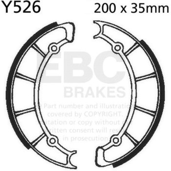 Plain モーターサイクル リプレイスメント ブレーキシューズ フロント左側用 EBC Brakes (イービーシーブレーキ)