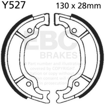 Plain モーターサイクル リプレイスメント ブレーキシューズ フロント左側用 EBC Brakes (イービーシーブレーキ)