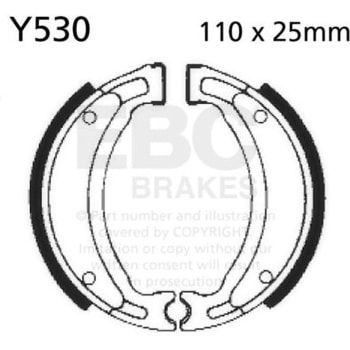 Plain モーターサイクル リプレイスメント ブレーキシューズ リア左側用 EBC Brakes (イービーシーブレーキ)
