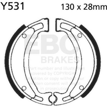 Plain モーターサイクル リプレイスメント ブレーキシューズ リア左側用 EBC Brakes (イービーシーブレーキ)