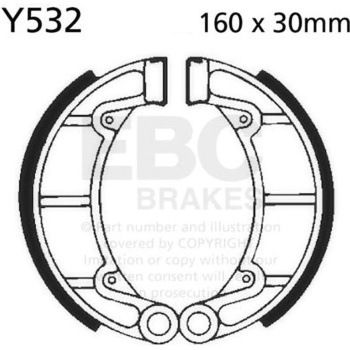 Plain モーターサイクル リプレイスメント ブレーキシューズ リア左側用 EBC Brakes (イービーシーブレーキ)