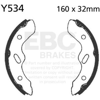 Plain モーターサイクル リプレイスメント ブレーキシューズ リア左側用 EBC Brakes (イービーシーブレーキ)
