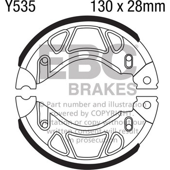 Plain モーターサイクル リプレイスメント ブレーキシューズ リア右側用 EBC Brakes (イービーシーブレーキ)