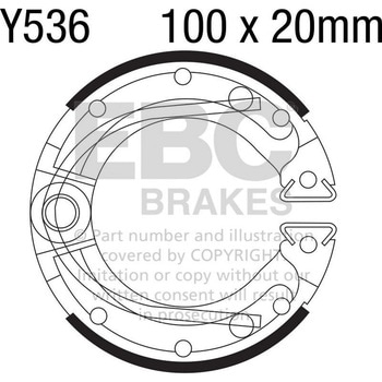 Plain モーターサイクル リプレイスメント ブレーキシューズ フロント左側用 EBC Brakes (イービーシーブレーキ)