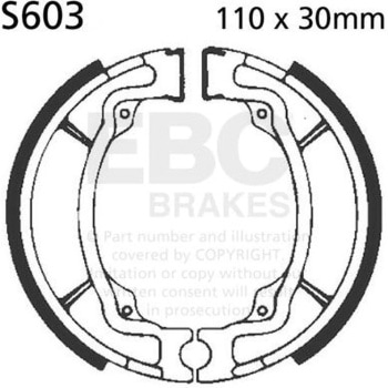 Plain モーターサイクル リプレイスメント ブレーキシューズ リア左側用 EBC Brakes (イービーシーブレーキ)