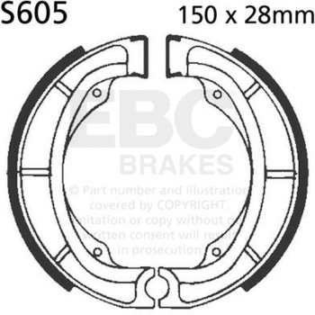 Plain モーターサイクル リプレイスメント ブレーキシューズ リア右側用 EBC Brakes (イービーシーブレーキ)