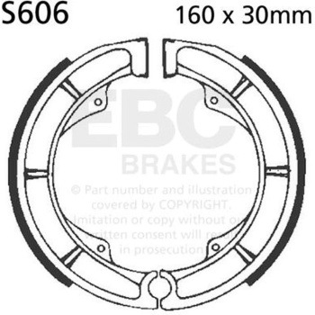 Plain モーターサイクル リプレイスメント ブレーキシューズ リア右側用 EBC Brakes (イービーシーブレーキ)