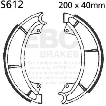 Plain モーターサイクル リプレイスメント ブレーキシューズ フロント左側用 EBC Brakes (イービーシーブレーキ)