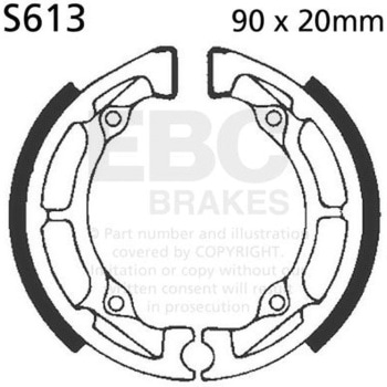 Plain モーターサイクル リプレイスメント ブレーキシューズ フロント左側用 EBC Brakes (イービーシーブレーキ)