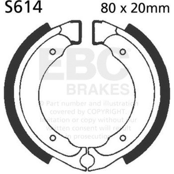 Plain モーターサイクル リプレイスメント ブレーキシューズ フロント左側用 EBC Brakes (イービーシーブレーキ)