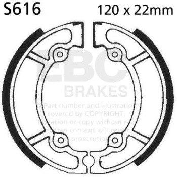 Plain モーターサイクル リプレイスメント ブレーキシューズ リア左側用 EBC Brakes (イービーシーブレーキ)
