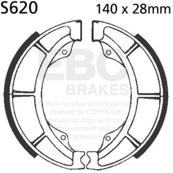 Plain モーターサイクル リプレイスメント ブレーキシューズ リア左側用 EBC Brakes (イービーシーブレーキ)