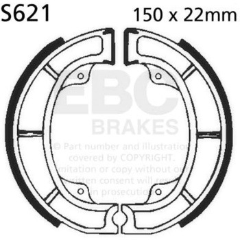 Plain モーターサイクル リプレイスメント ブレーキシューズ リア左側用 EBC Brakes (イービーシーブレーキ)