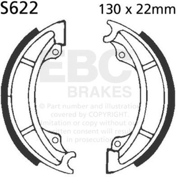 Plain モーターサイクル リプレイスメント ブレーキシューズ フロント左側用 EBC Brakes (イービーシーブレーキ)
