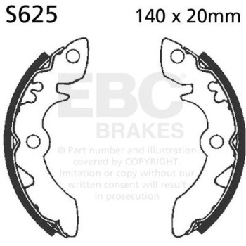 Plain モーターサイクル リプレイスメント ブレーキシューズ フロント左側用 EBC Brakes (イービーシーブレーキ)