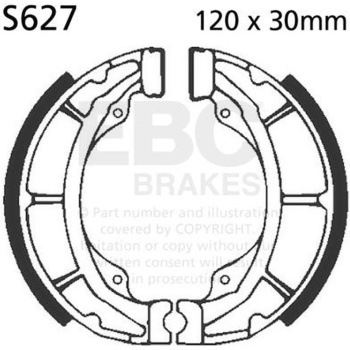 Plain モーターサイクル リプレイスメント ブレーキシューズ リア左側用 EBC Brakes (イービーシーブレーキ)