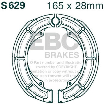 Plain モーターサイクル リプレイスメント ブレーキシューズ リア左側用 EBC Brakes (イービーシーブレーキ)