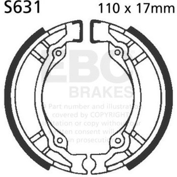 Plain モーターサイクル リプレイスメント ブレーキシューズ リア左側用 EBC Brakes (イービーシーブレーキ)