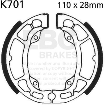 Plain モーターサイクル リプレイスメント ブレーキシューズ フロント左側用 EBC Brakes (イービーシーブレーキ)