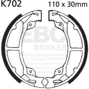 Plain モーターサイクル リプレイスメント ブレーキシューズ リア右側用 EBC Brakes (イービーシーブレーキ)