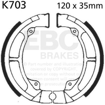 Plain モーターサイクル リプレイスメント ブレーキシューズ フロント左側用 EBC Brakes (イービーシーブレーキ)