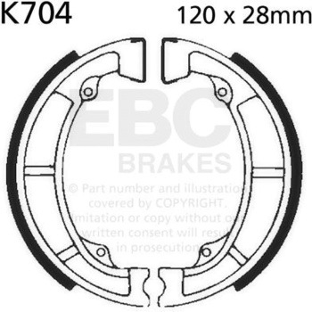 Plain モーターサイクル リプレイスメント ブレーキシューズ フロント左側用 EBC Brakes (イービーシーブレーキ)