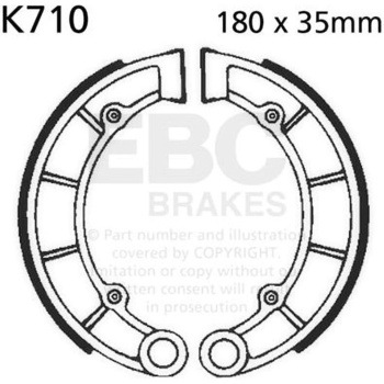 Plain モーターサイクル リプレイスメント ブレーキシューズ リア右側用 EBC Brakes (イービーシーブレーキ)