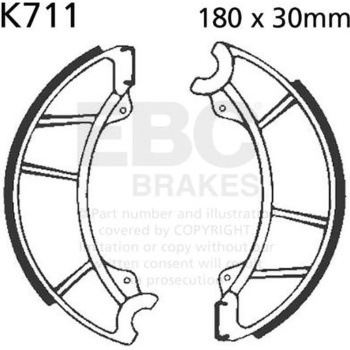 Plain モーターサイクル リプレイスメント ブレーキシューズ フロント左側用 EBC Brakes (イービーシーブレーキ)