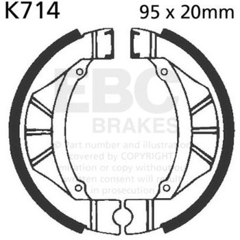 Plain モーターサイクル リプレイスメント ブレーキシューズ フロント左側用 EBC Brakes (イービーシーブレーキ)