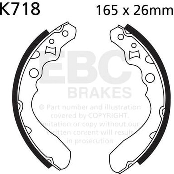 Plain モーターサイクル リプレイスメント ブレーキシューズ フロント左側用 EBC Brakes (イービーシーブレーキ)