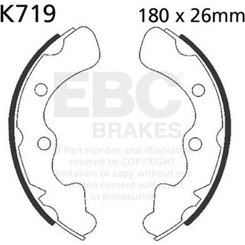 Plain モーターサイクル リプレイスメント ブレーキシューズ フロント左側用 EBC Brakes (イービーシーブレーキ)