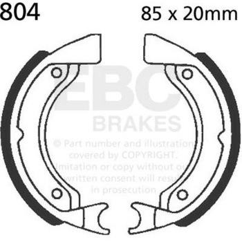 Plain モーターサイクル リプレイスメント ブレーキシューズ フロント左側用 EBC Brakes (イービーシーブレーキ)