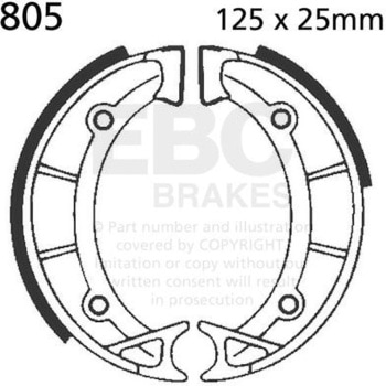 Plain モーターサイクル リプレイスメント ブレーキシューズ フロント左側用 EBC Brakes (イービーシーブレーキ)