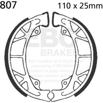 Plain モーターサイクル リプレイスメント ブレーキシューズ リア左側用 EBC Brakes (イービーシーブレーキ)