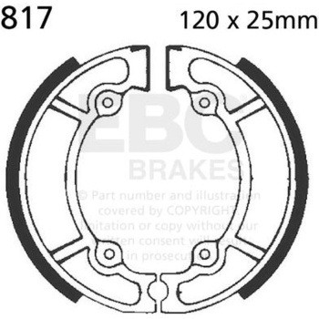 Plain モーターサイクル リプレイスメント ブレーキシューズ リア左側用 EBC Brakes (イービーシーブレーキ)
