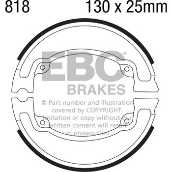 Plain モーターサイクル リプレイスメント ブレーキシューズ リア左側用 EBC Brakes (イービーシーブレーキ)