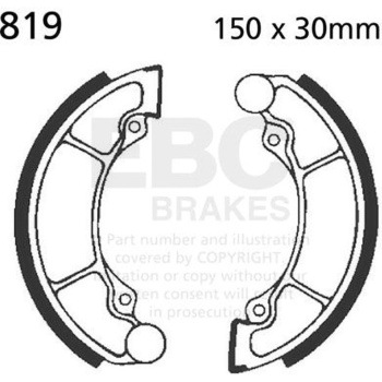 Plain モーターサイクル リプレイスメント ブレーキシューズ リア左側用 EBC Brakes (イービーシーブレーキ)