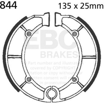 Plain モーターサイクル リプレイスメント ブレーキシューズ リア左側用 EBC Brakes (イービーシーブレーキ)