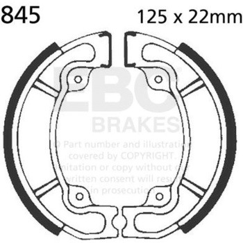 Plain モーターサイクル リプレイスメント ブレーキシューズ リア左側用 EBC Brakes (イービーシーブレーキ)