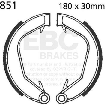 Plain モーターサイクル リプレイスメント ブレーキシューズ リア左側用 EBC Brakes (イービーシーブレーキ)