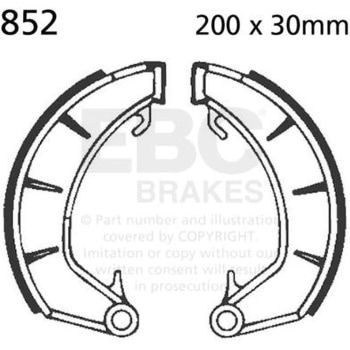 Plain モーターサイクル リプレイスメント ブレーキシューズ フロント左側用 EBC Brakes (イービーシーブレーキ)